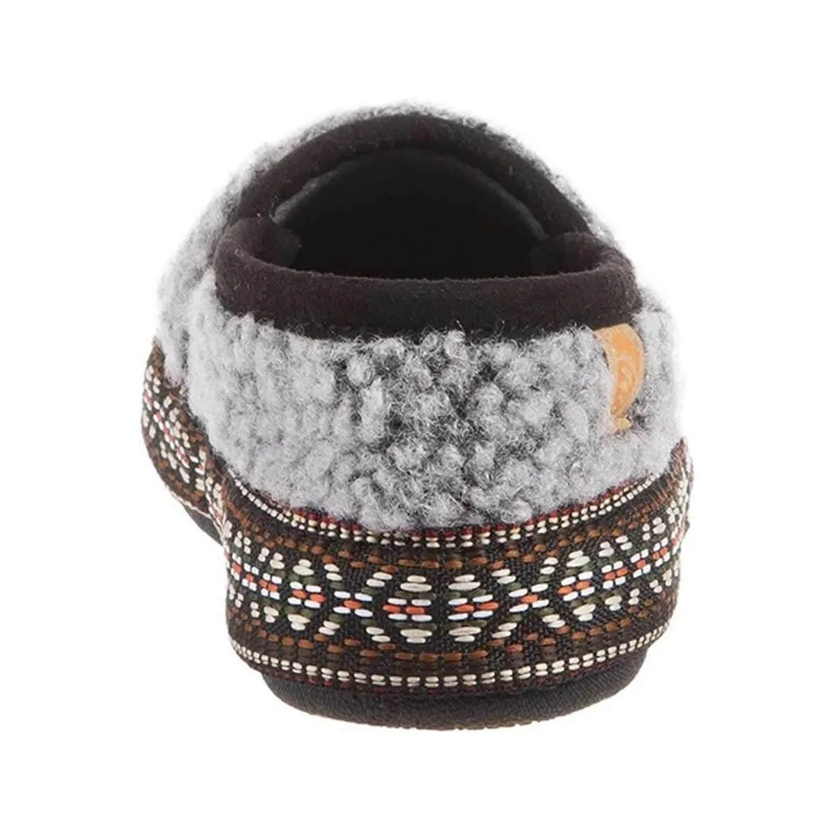 Acorn Kids' Slippers - L’il Woven Trim Moccasins, Stormy Grey, K10/11 | A19009STG10-11