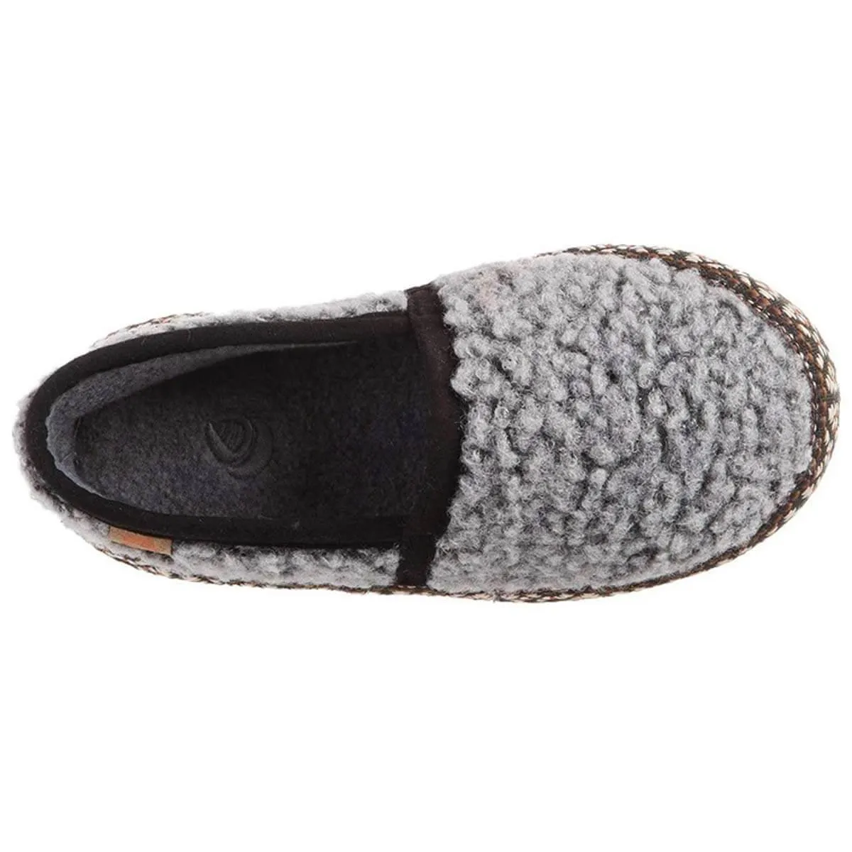 Acorn Kids' Slippers - L’il Woven Trim Moccasins, Stormy Grey, K10/11 | A19009STG10-11