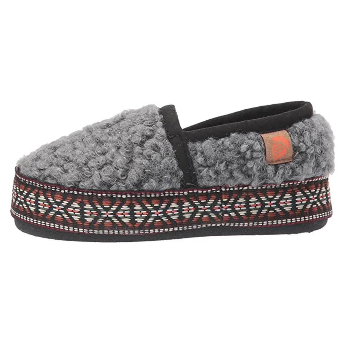 Acorn Kids' Slippers - L’il Woven Trim Moccasins, Stormy Grey, K10/11 | A19009STG10-11