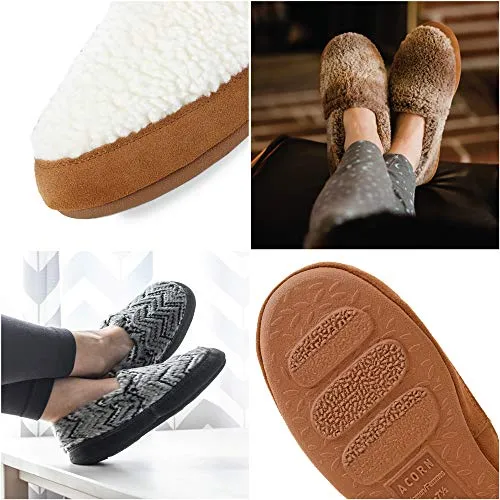 Acorn Women's Moc Slipper, Wooly Stripes, 5-6