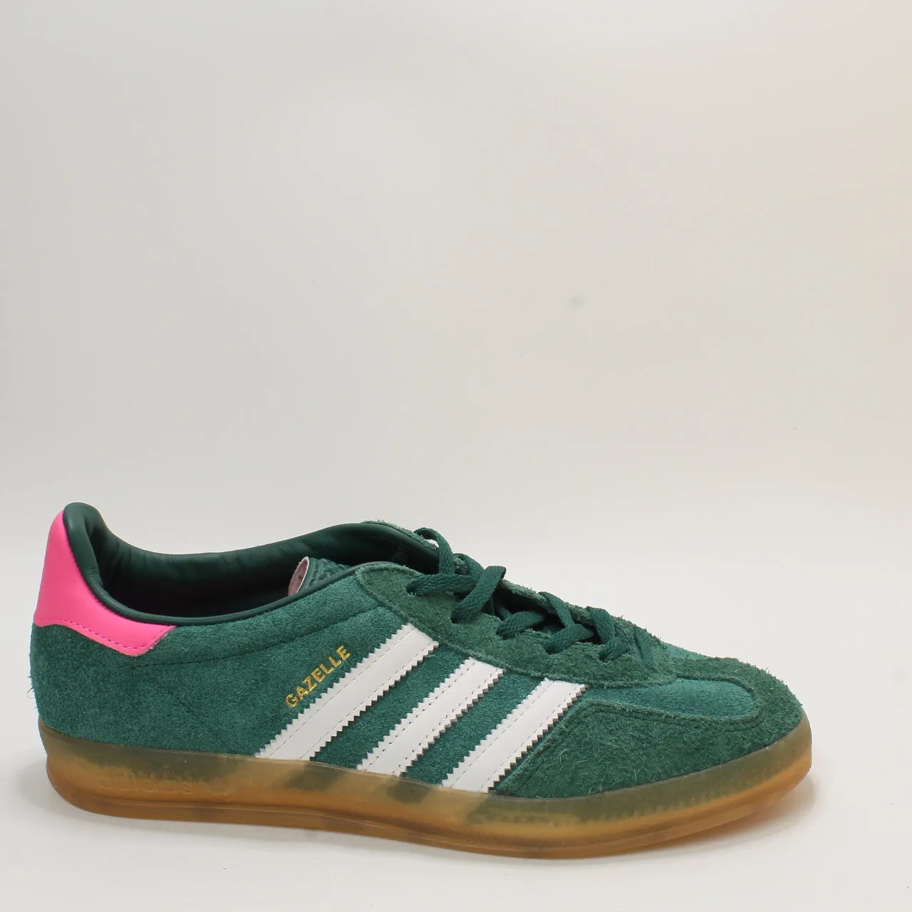 adidas Gazelle Indoor Collegiate Green White Lucid Pink Uk Size 6