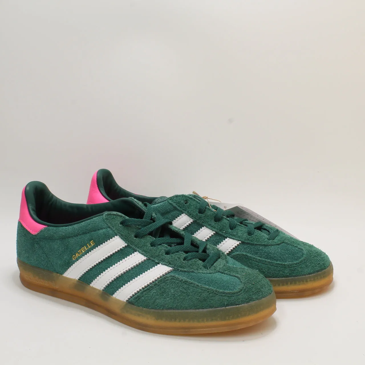 adidas Gazelle Indoor Collegiate Green White Lucid Pink Uk Size 6