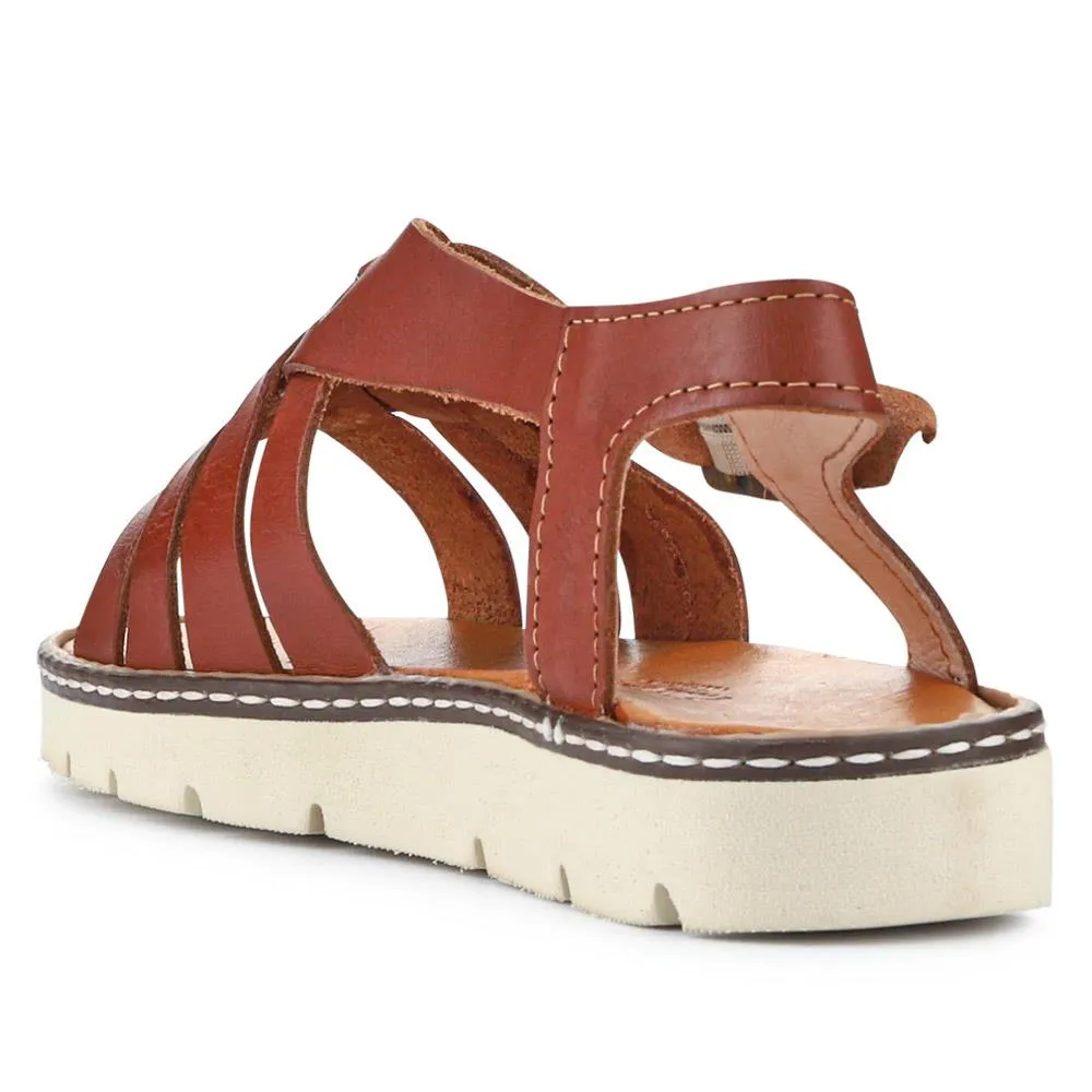 Adjustable-Buckled Leather Sandals - EDNB40092 / 326 912