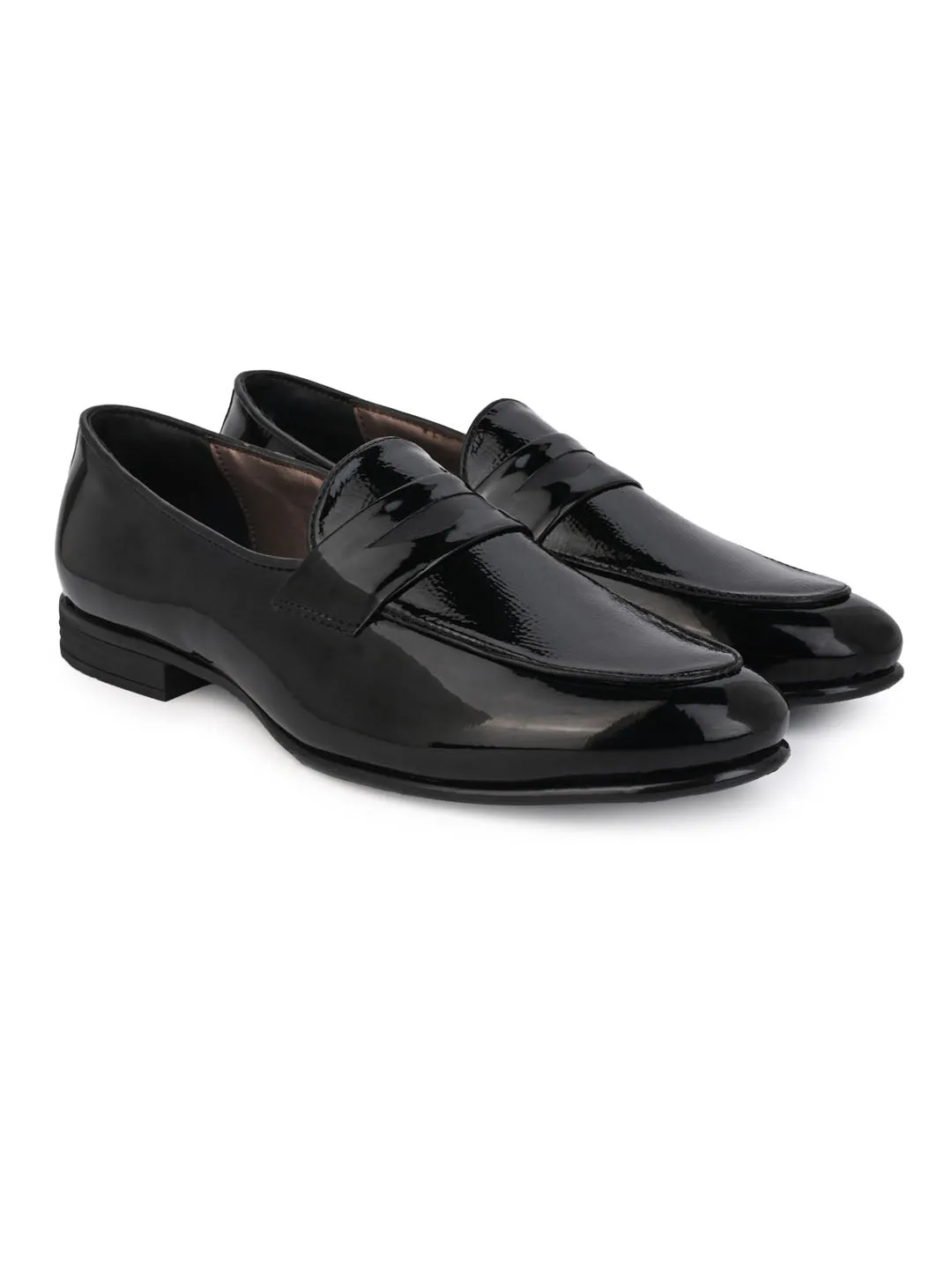 Alberto Torresi Nancy Penny Black Pattent Saddle Loaffer