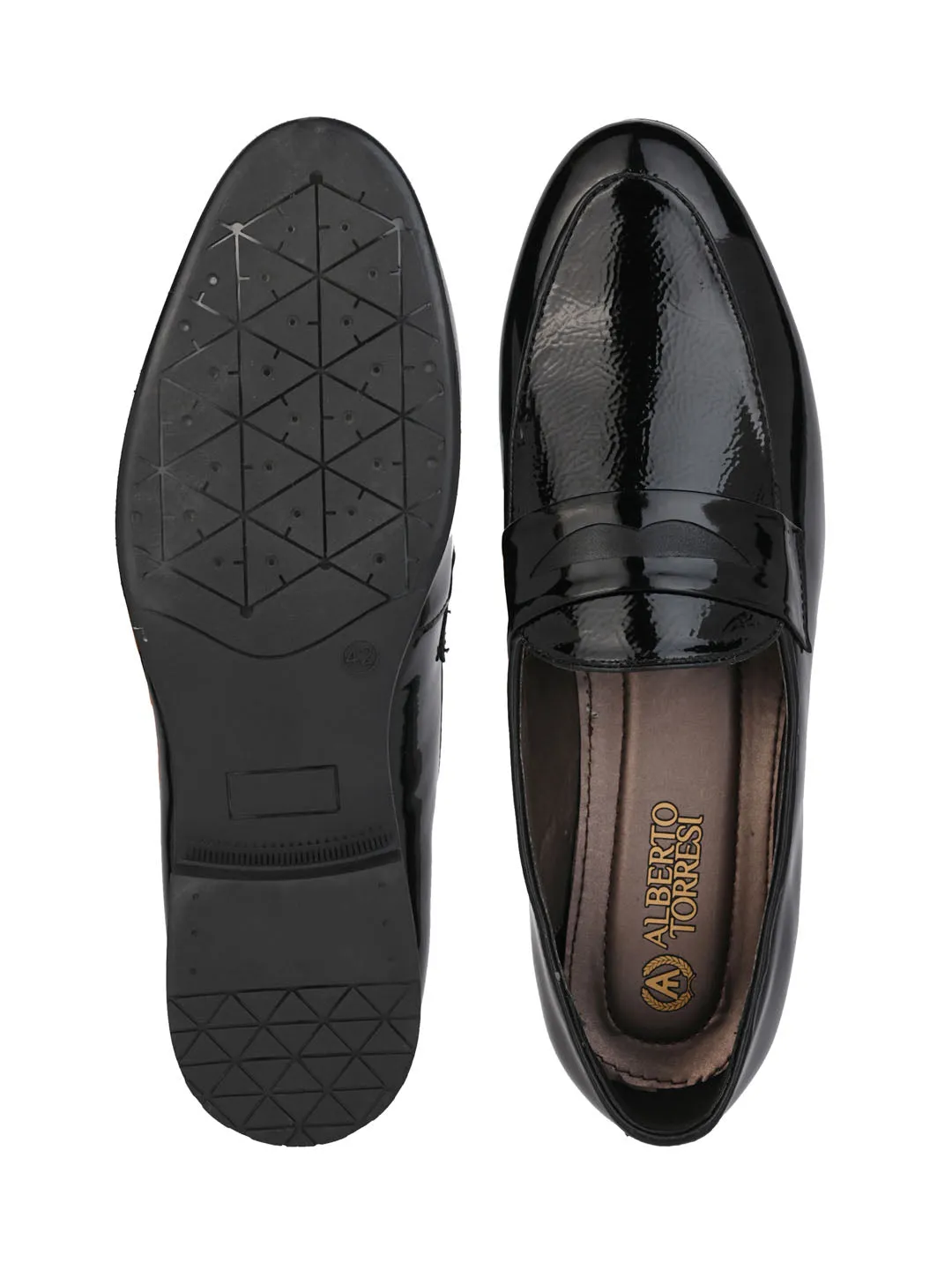Alberto Torresi Nancy Penny Black Pattent Saddle Loaffer