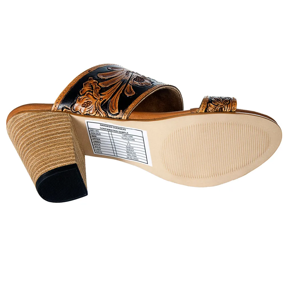 American Darling ADFT111 Hand tooled carved genuine leather sandal footwear flip flop