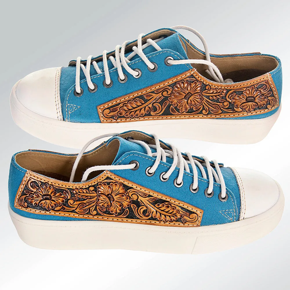 American Darling ADFT120 Hand tooled carved genuine leather trim lightweight shoe footwear slip on