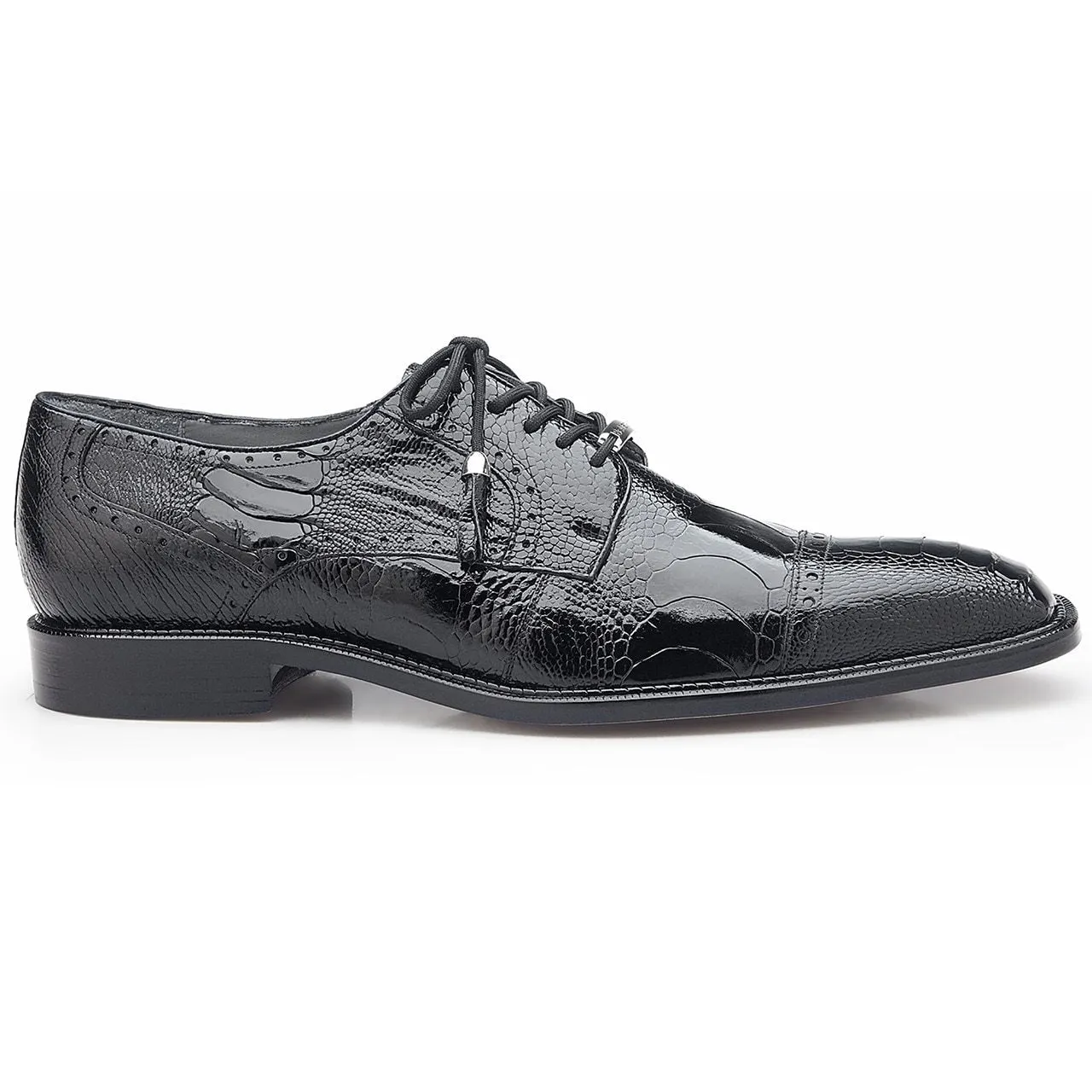 Belvedere Batta Men's Black Genuine Ostrich Oxfords 14006-BLK (BV2512)