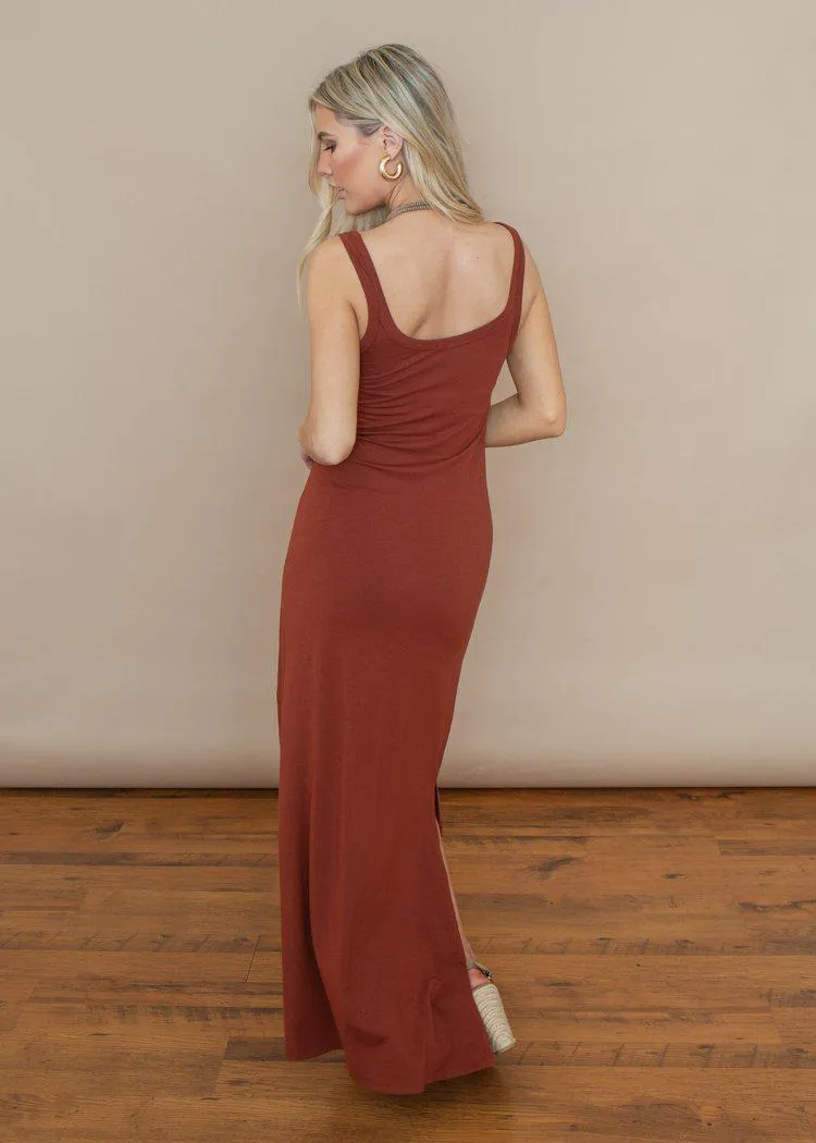 Bobi Copper Soft Tank Maxi Dress