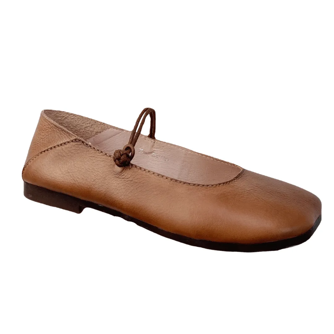 Careaymade Genuine Leather Low Top Women's Shoes - Casual Slip-On Loafers