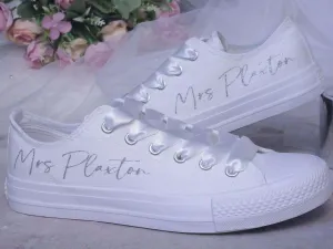 Custom Personalised Canvas Wedding Trainers.