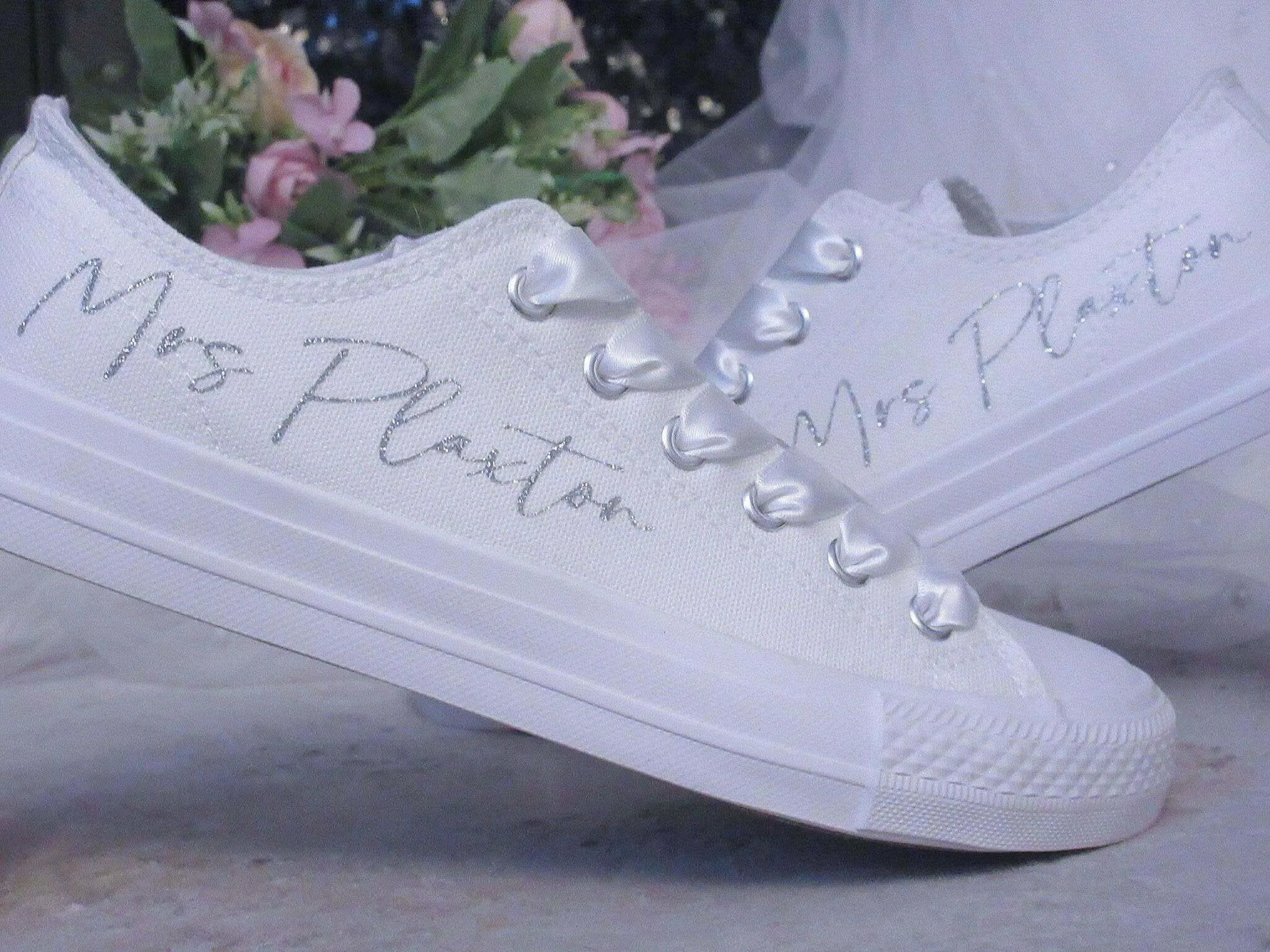 Custom Personalised Canvas Wedding Trainers.