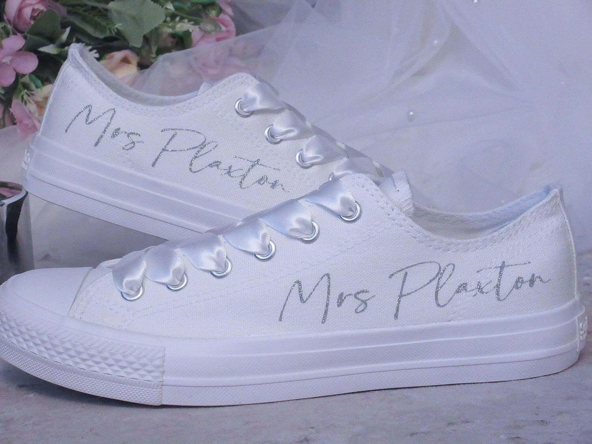 Custom Personalised Canvas Wedding Trainers.