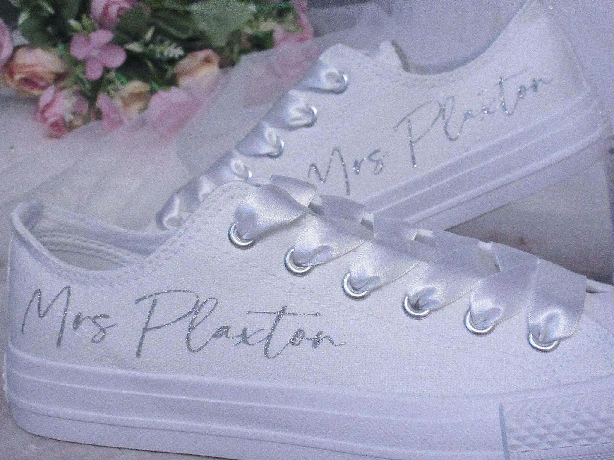 Custom Personalised Canvas Wedding Trainers.