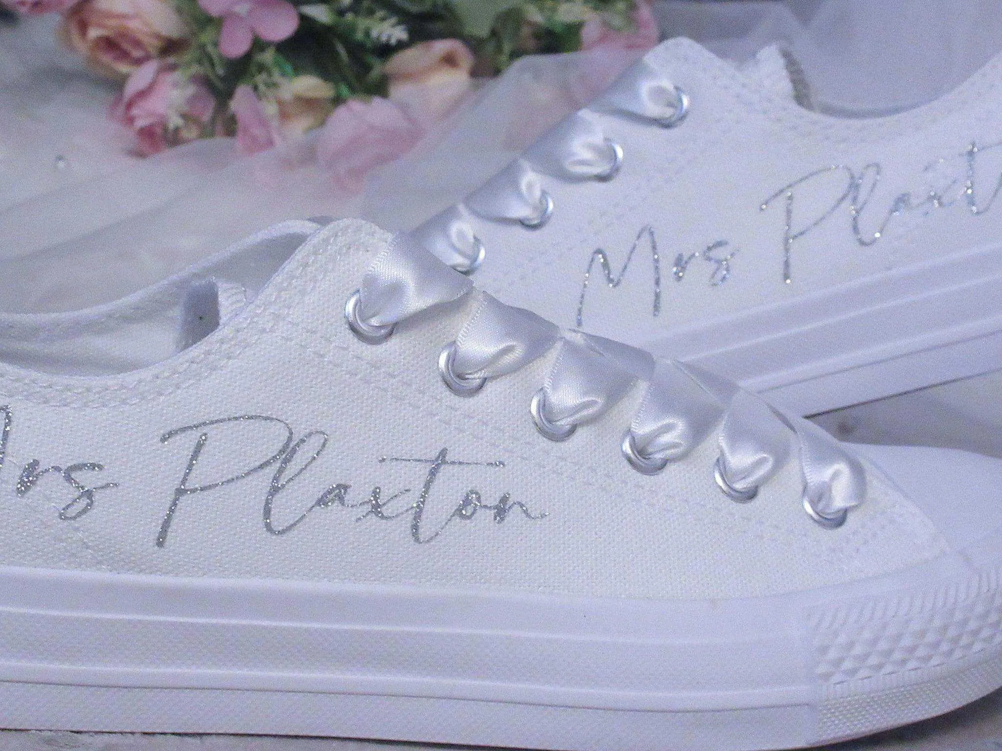Custom Personalised Canvas Wedding Trainers.