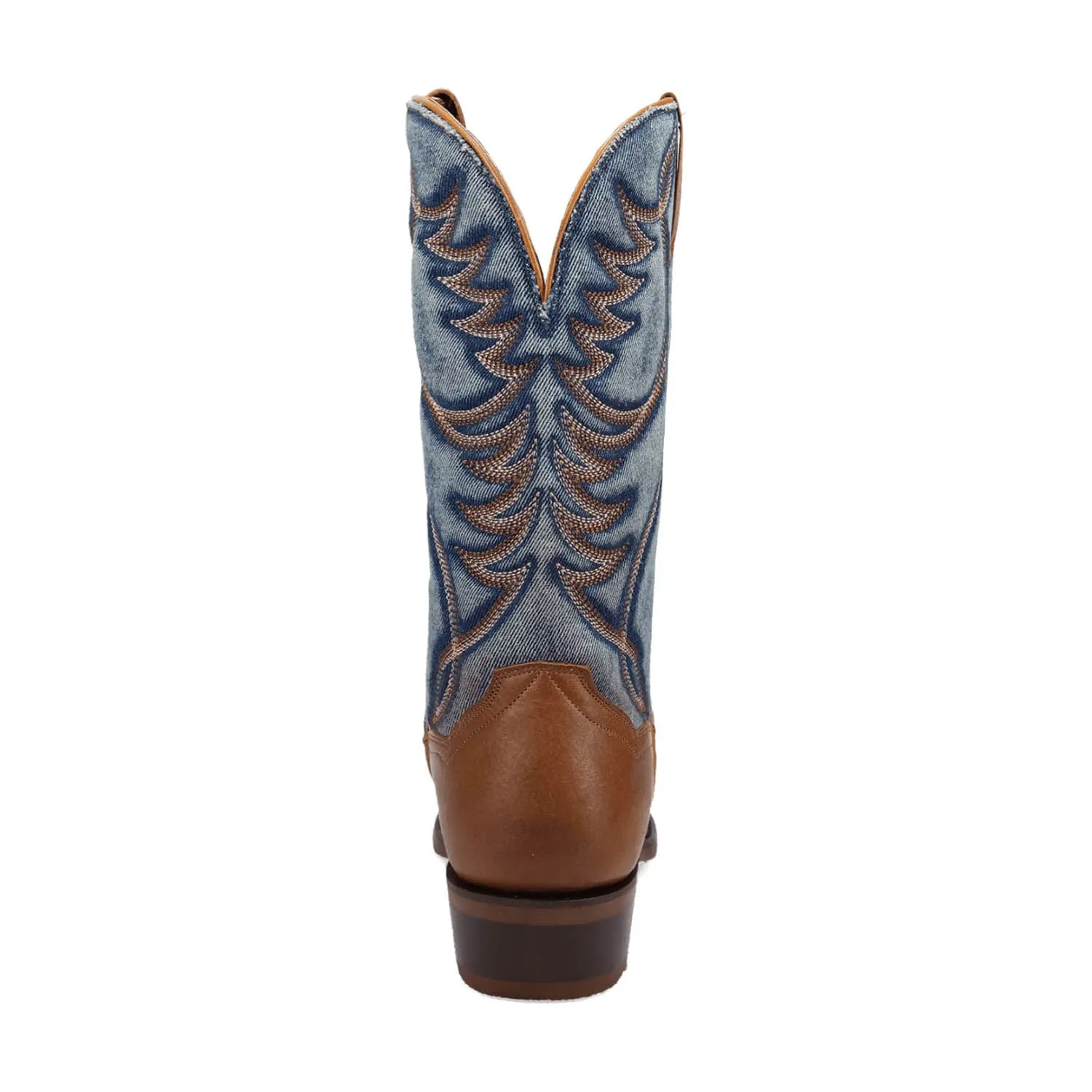 Dan Post Mens Bullock Tan/Denim Leather Cowboy Boots 13 D