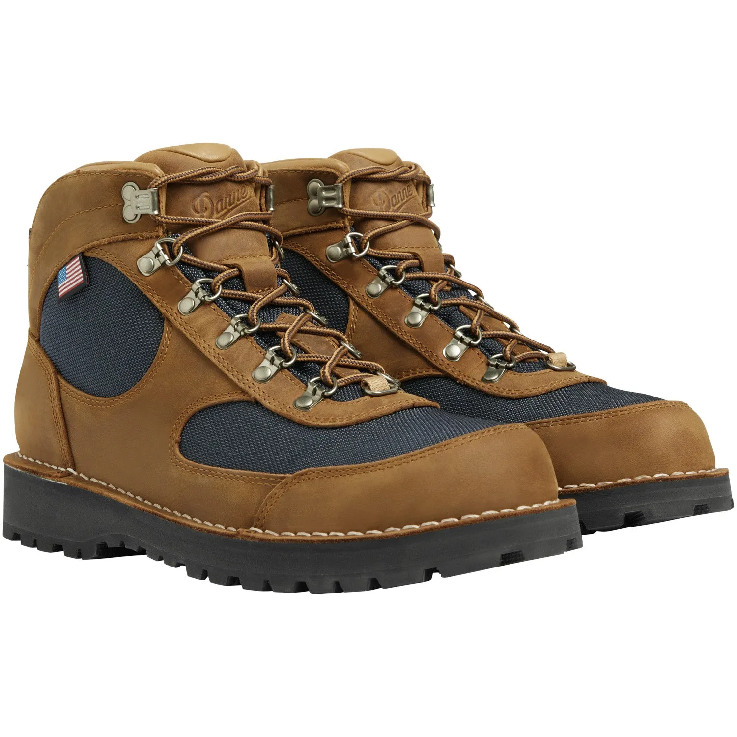 Danner Mens Cascade Crest GTX Grizzly Brown/Ursa Blue Leather Hiking Boots