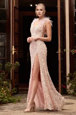 Dark Off white Evening Dress