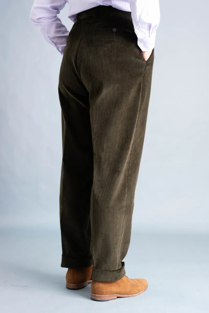 Dark Olive Stancliffe Corduroy Trousers
