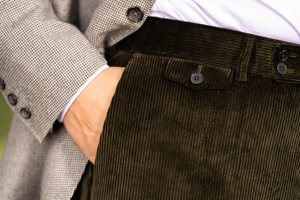 Dark Olive Stancliffe Corduroy Trousers