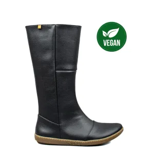 El Naturalista 5316T Black Rugged Coral Vegan Knee High Boots Zip Made In Spain