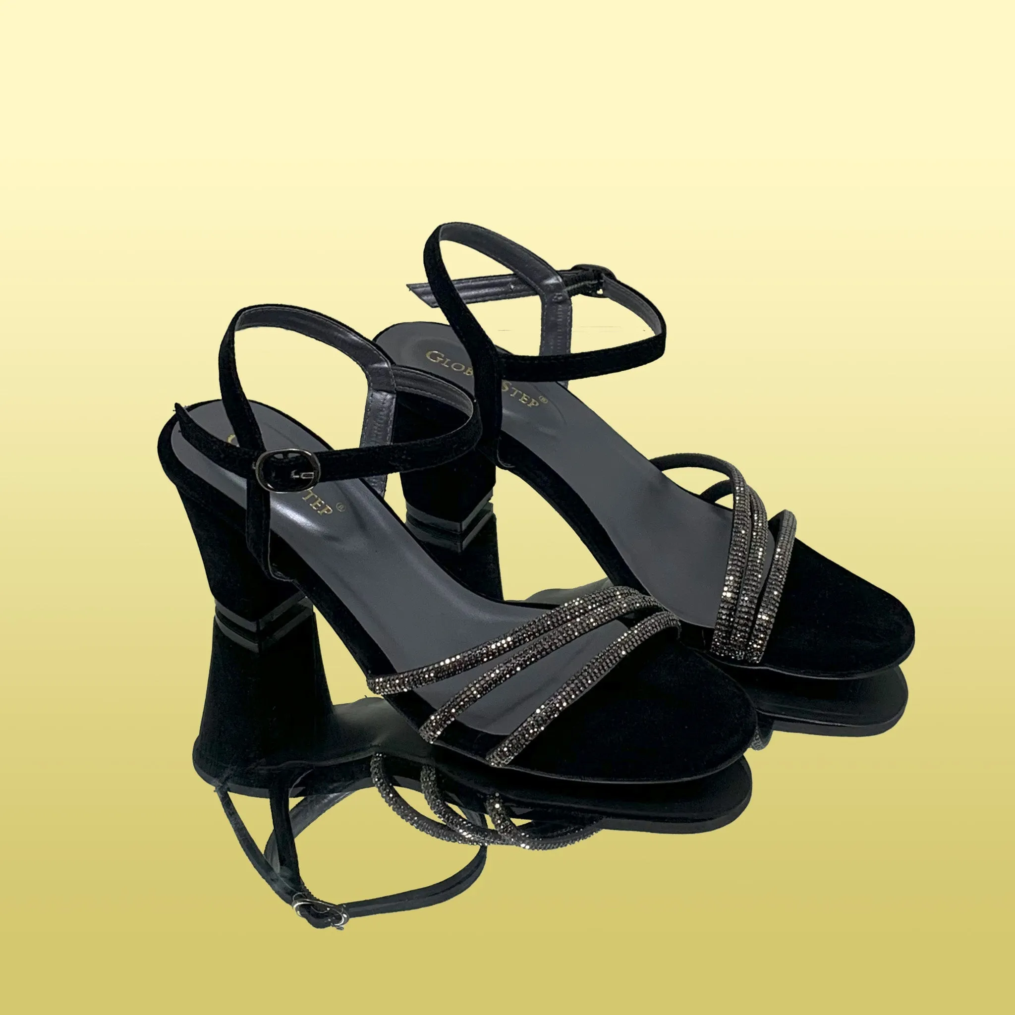 Elegant Black Suede High-Heel Sandals