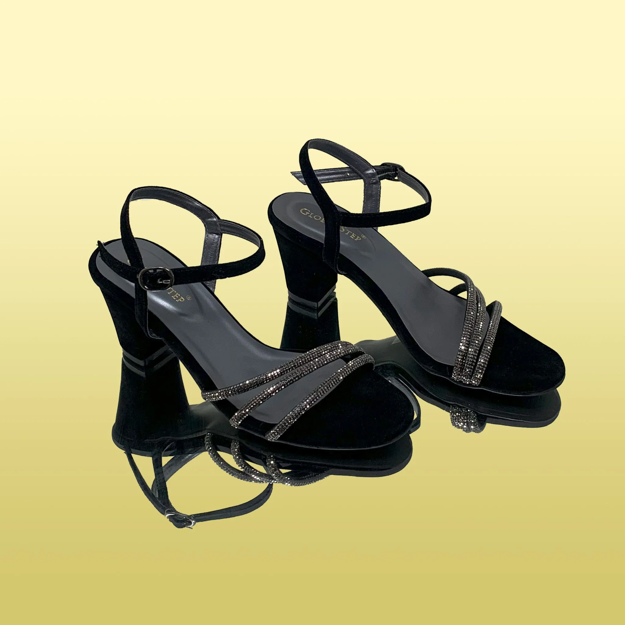 Elegant Black Suede High-Heel Sandals