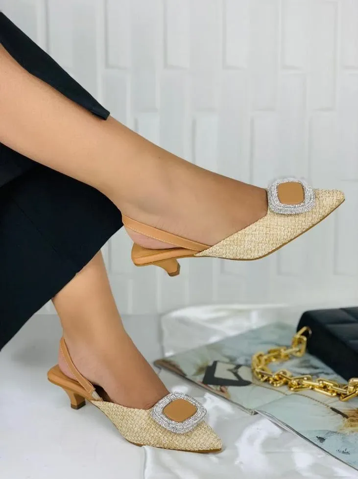 Elegant Yellow & Beige Sandals