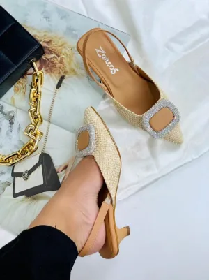Elegant Yellow & Beige Sandals