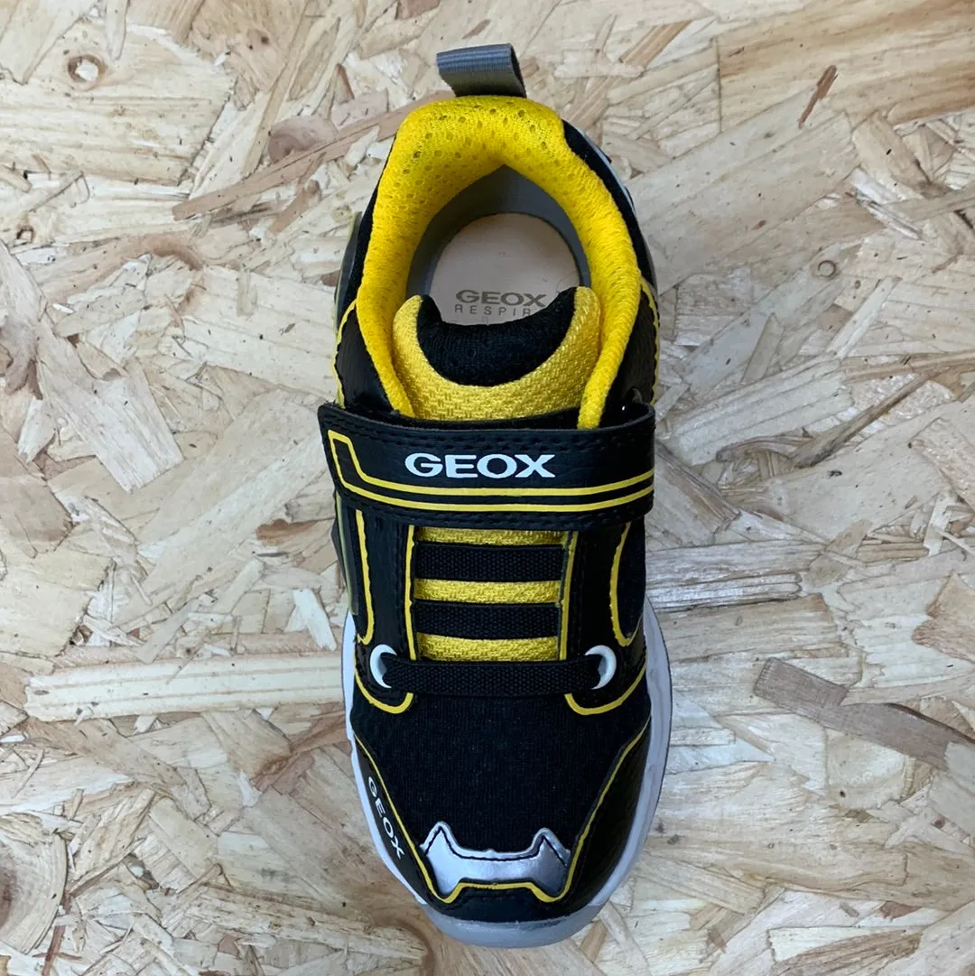 Geox Kids Light Up Bat Trainers - Black / Yellow