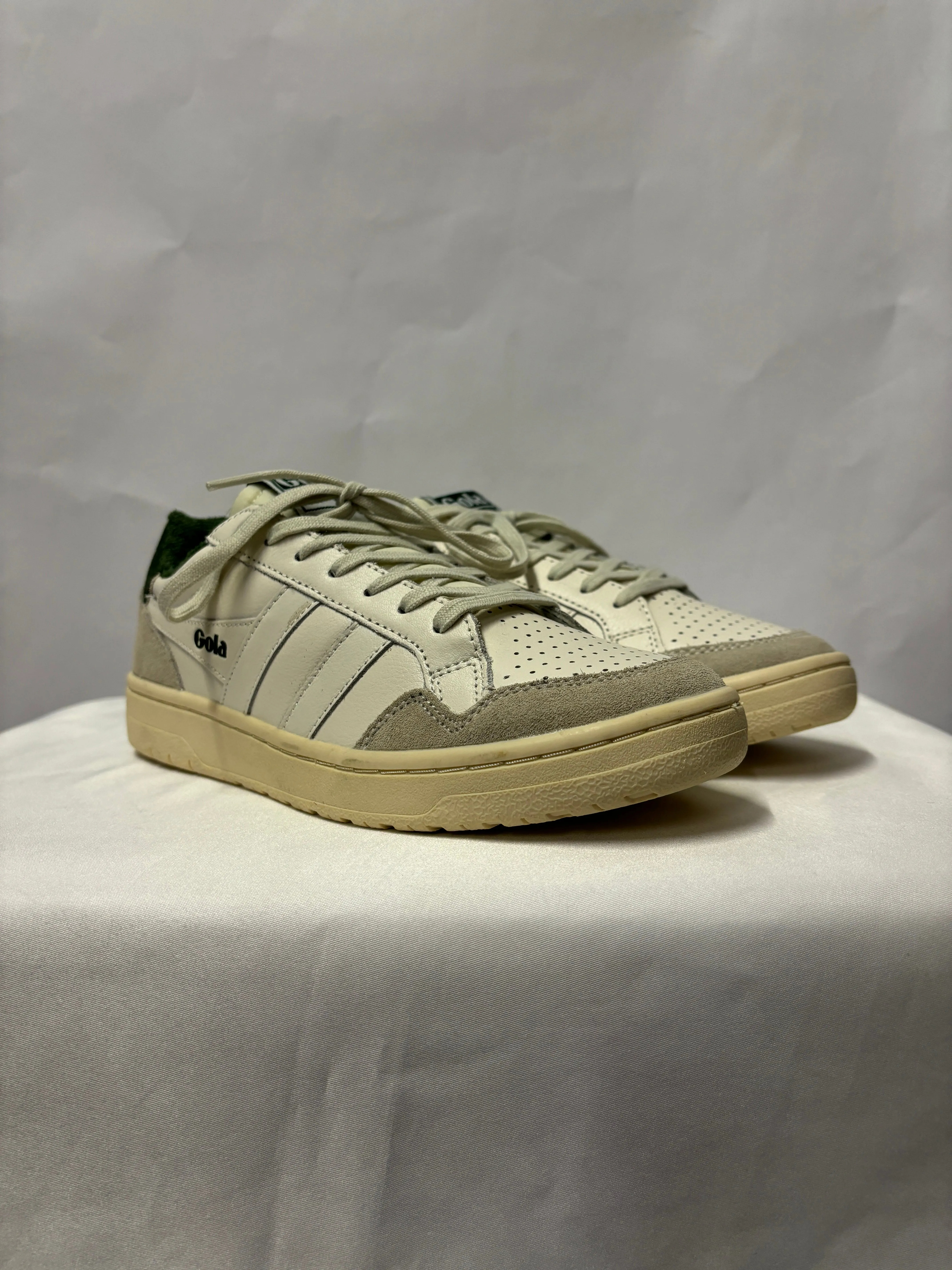 Gola Classic Eagle Off-white and Evergreen Trainers 4
