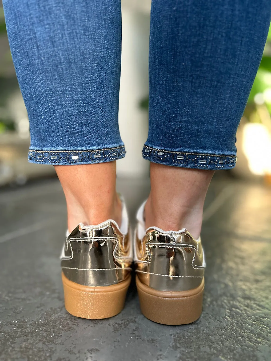 Gold Metallic Trainers