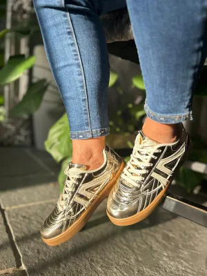 Gold Metallic Trainers