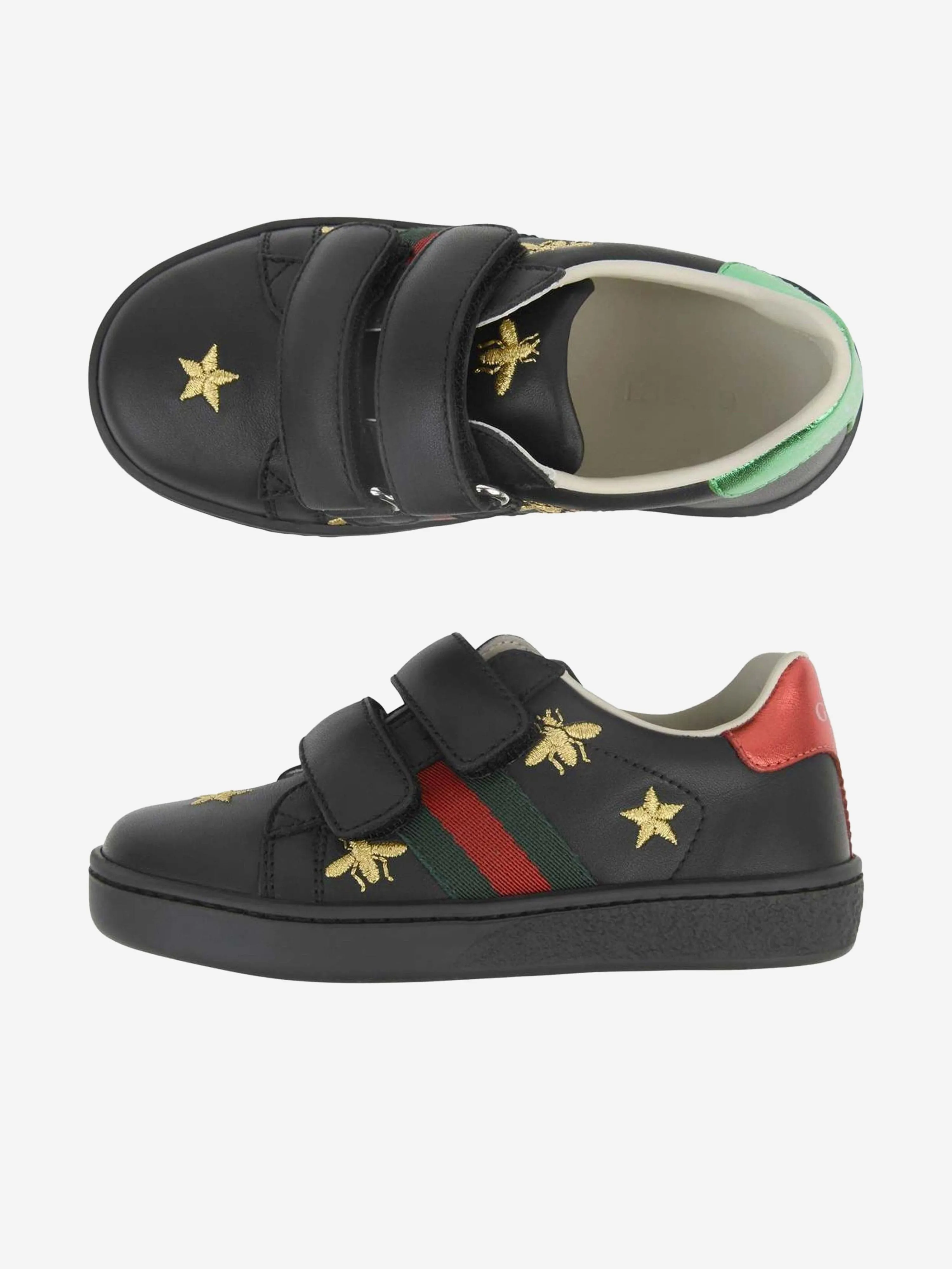 Gucci Leather Bee & Star Trainers
