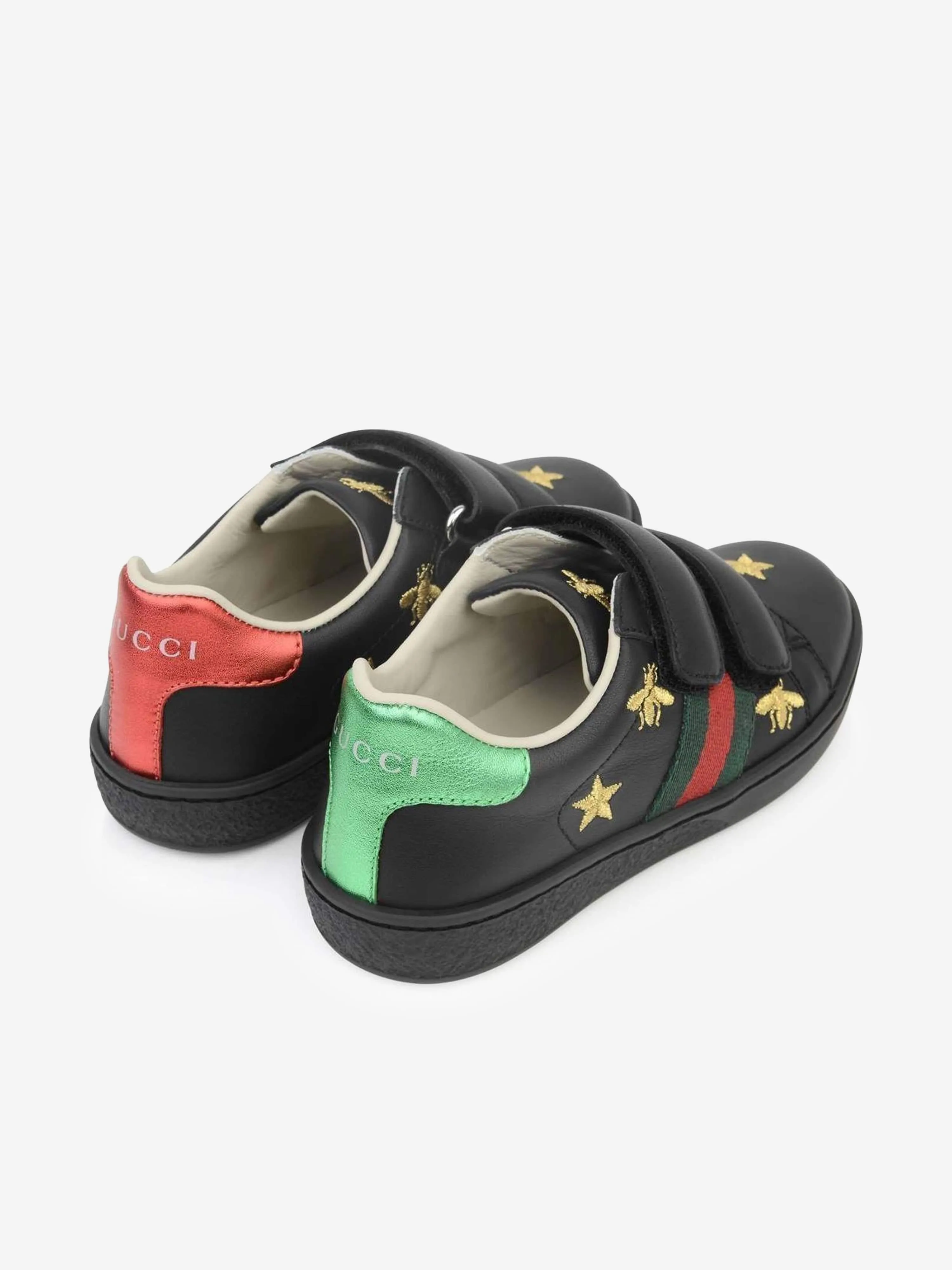 Gucci Leather Bee & Star Trainers