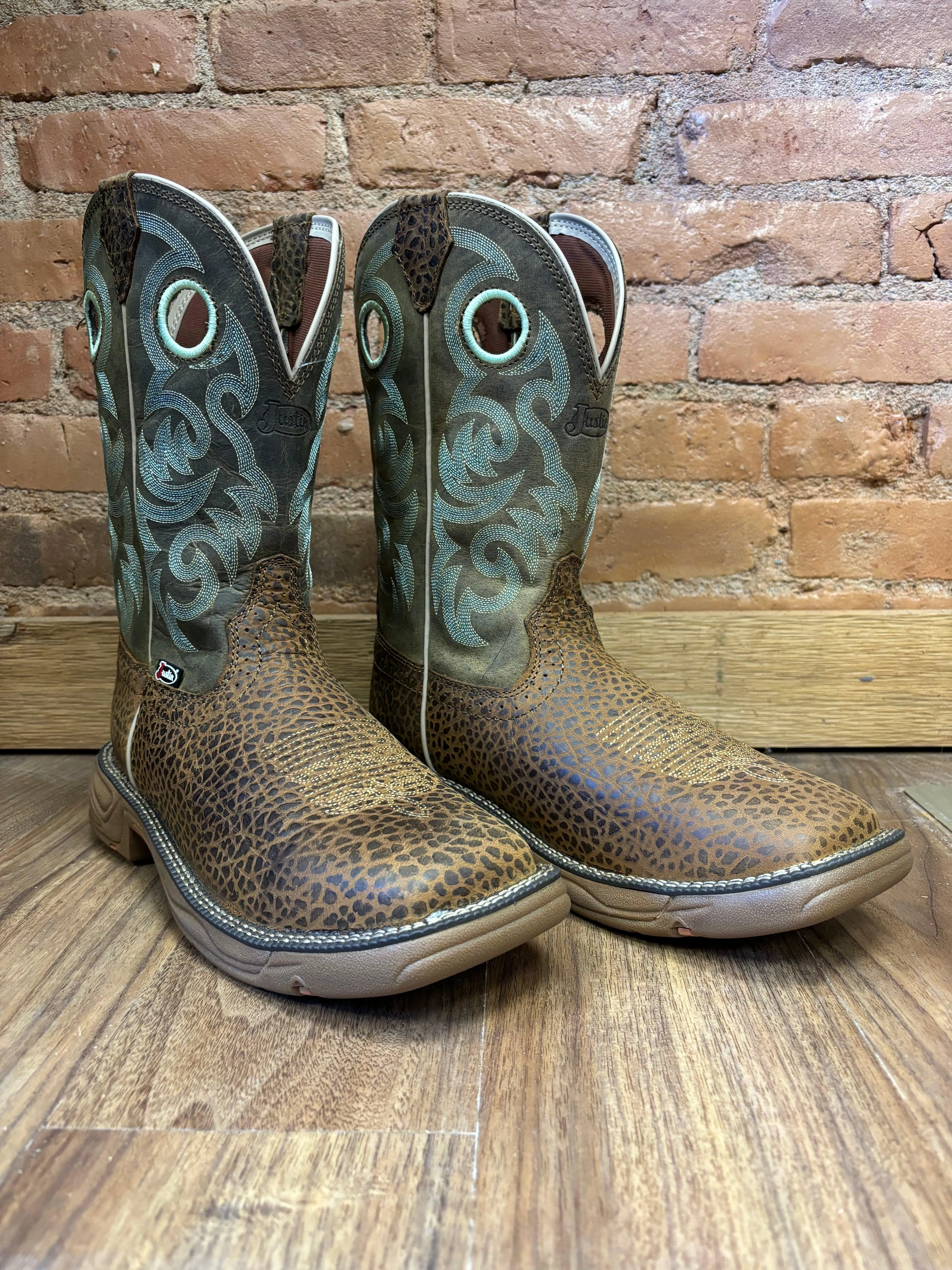 Justin Men's Rush Mocha Brown Water Buffalo Western Work Boot SE7403