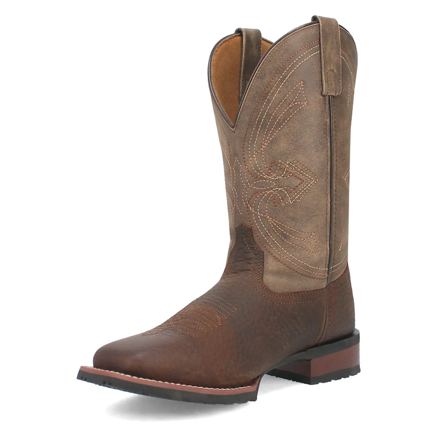 Laredo Mens Elias Chocolate/Tan Leather Western Work Boots
