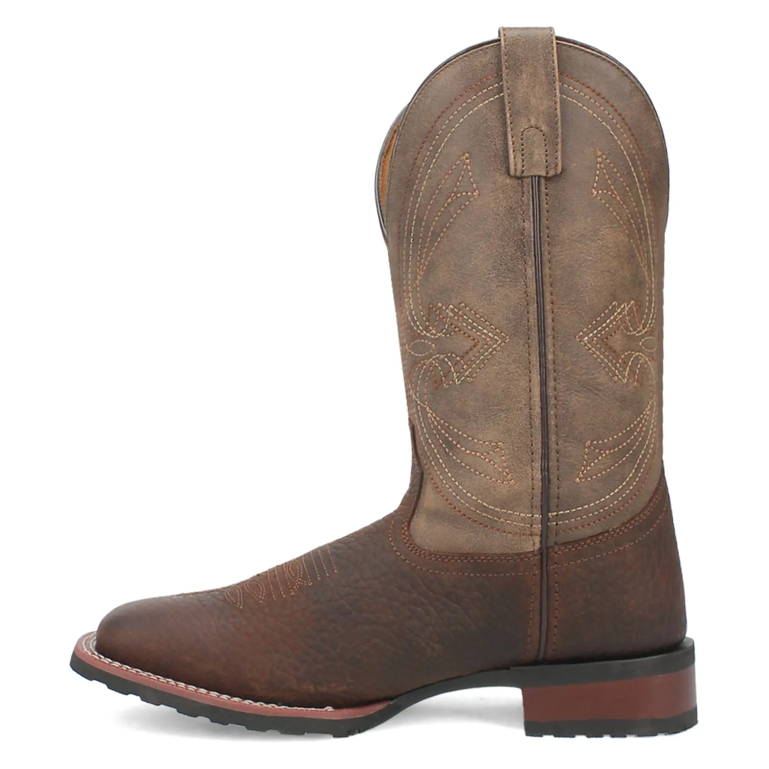 Laredo Mens Elias Chocolate/Tan Leather Western Work Boots