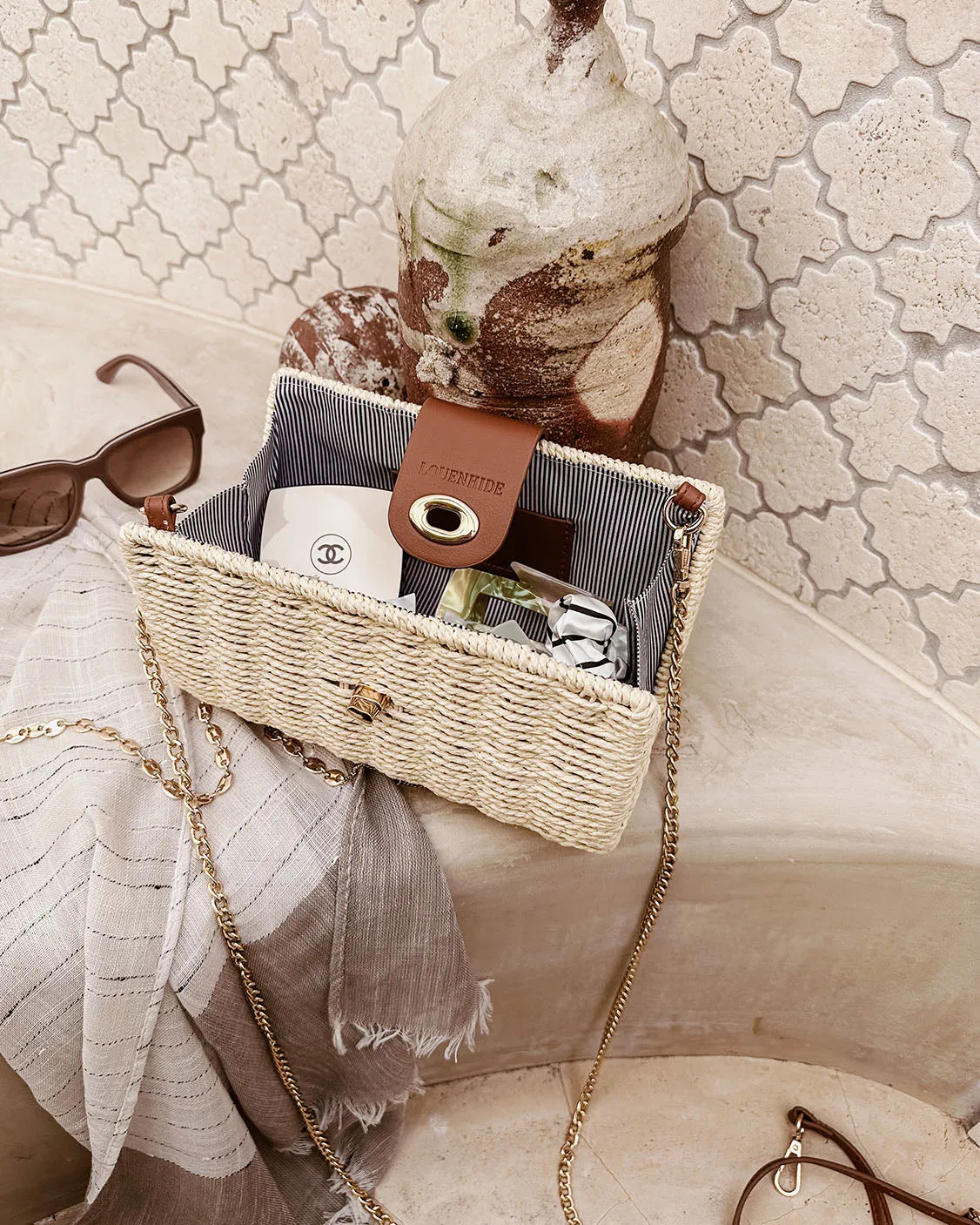 Louenhide Ophelia Raffia Crossbody Bag