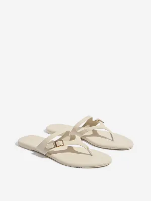 LUNA BLU Ivory Thong-Strap Sandals