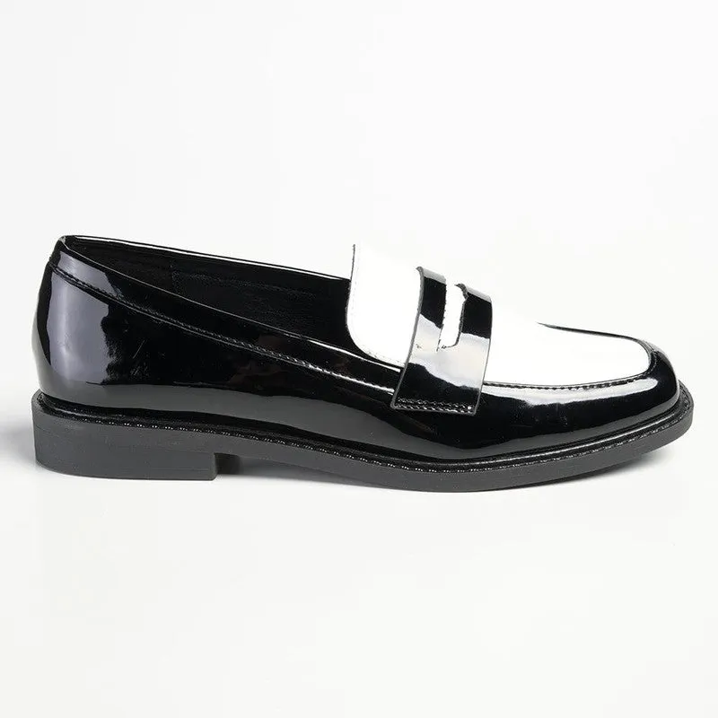Madison Bliss 2 Tone Slip On Loafers - Black / White