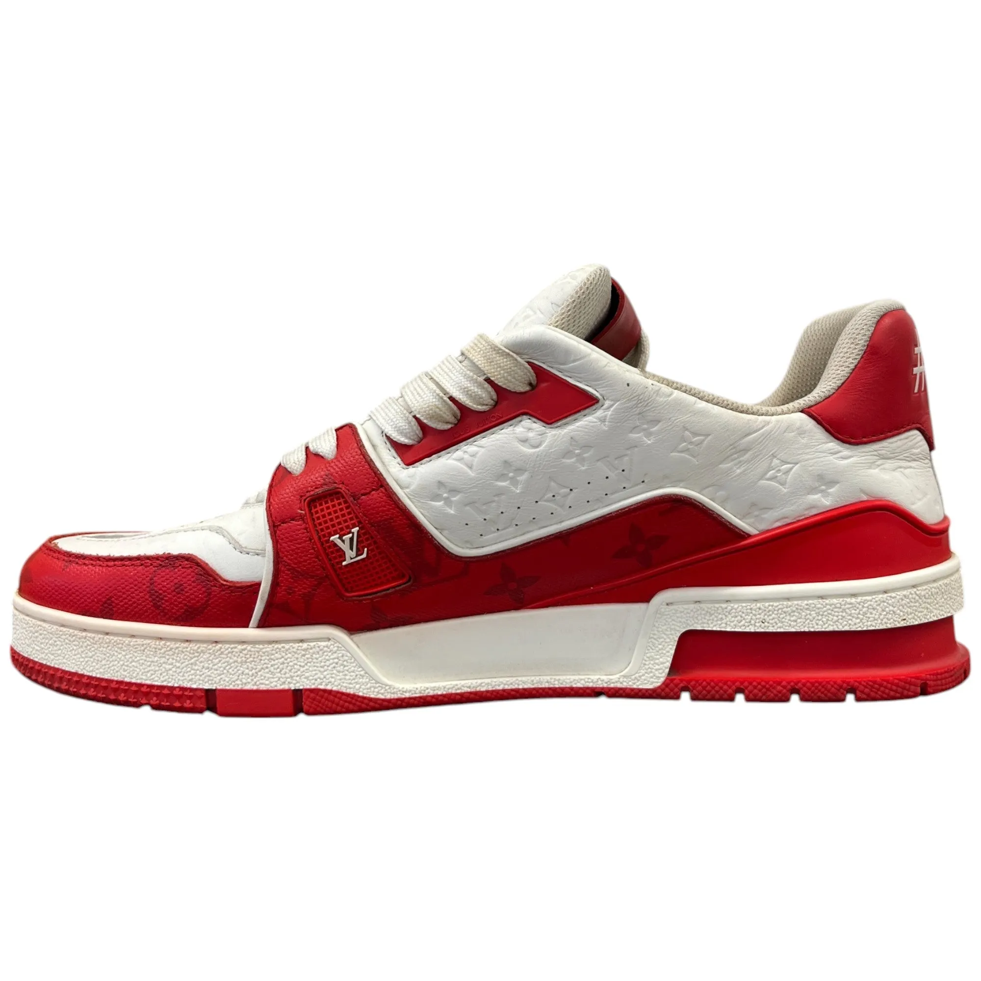 Men's Lv Monogram Low Trainers Red Size EU 43.5 / UK 9.5