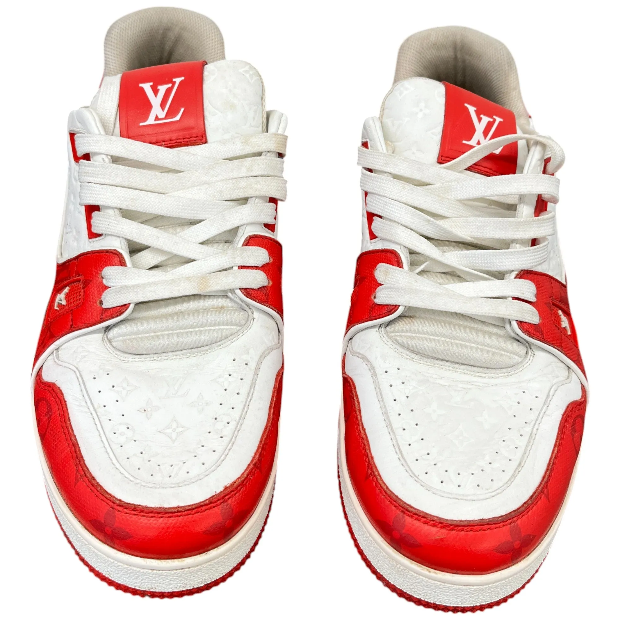 Men's Lv Monogram Low Trainers Red Size EU 43.5 / UK 9.5