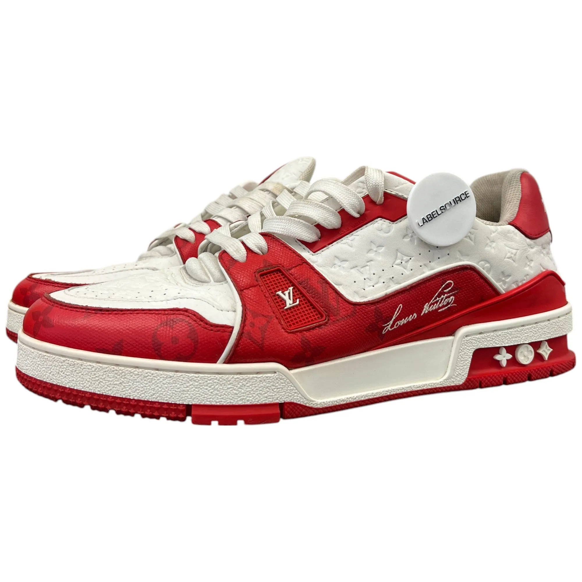 Men's Lv Monogram Low Trainers Red Size EU 43.5 / UK 9.5