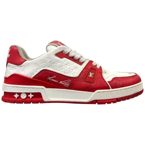 Men's Lv Monogram Low Trainers Red Size EU 43.5 / UK 9.5
