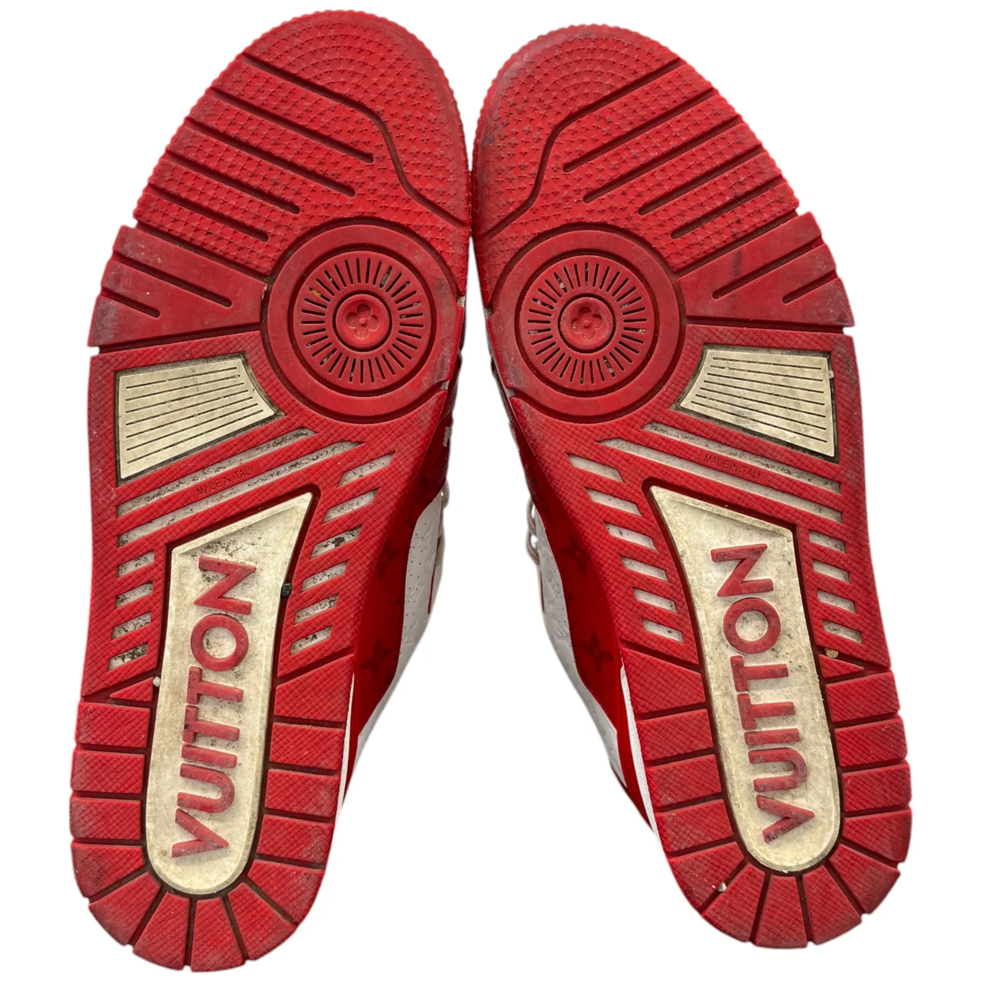 Men's Lv Monogram Low Trainers Red Size EU 43.5 / UK 9.5