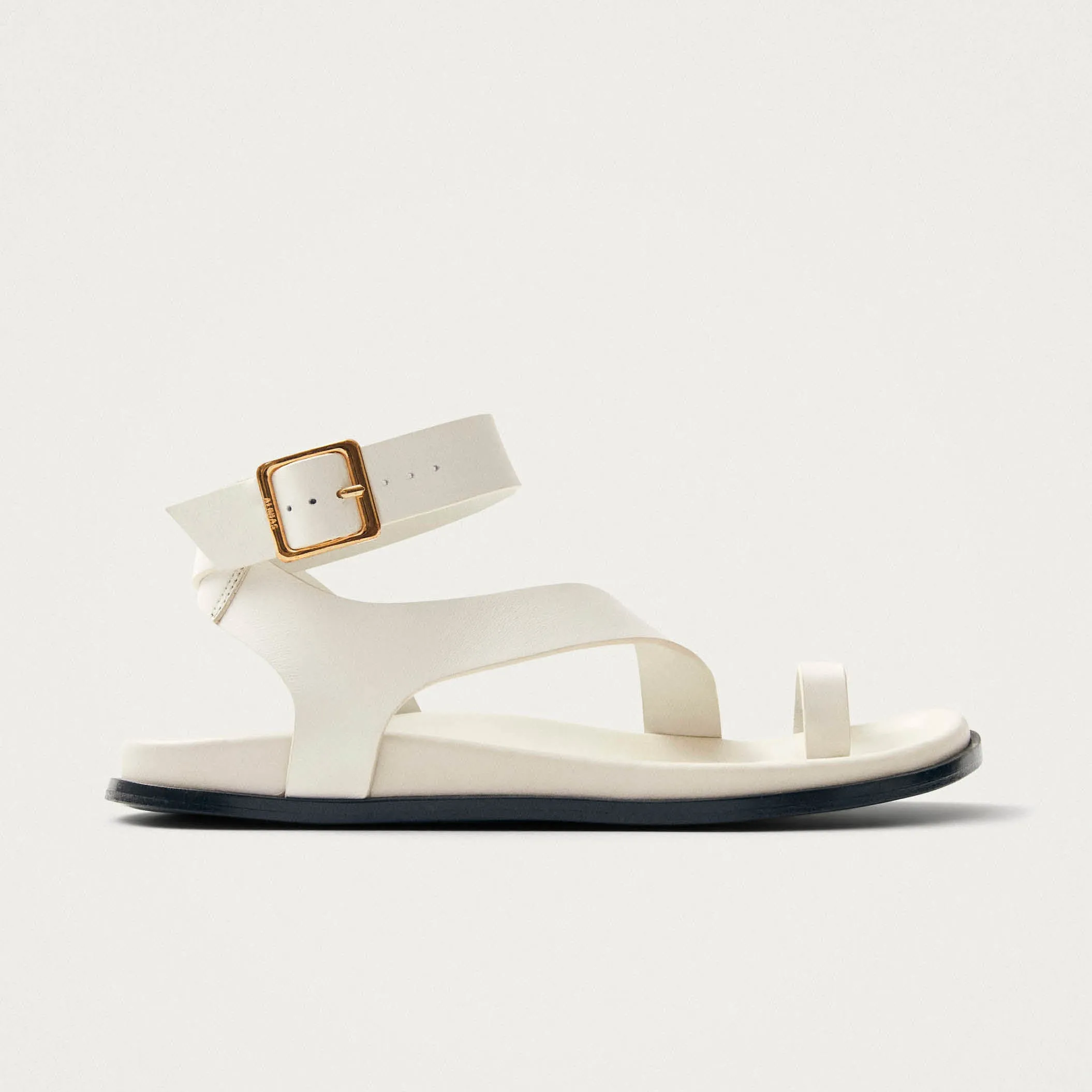 Myles White Leather Sandals