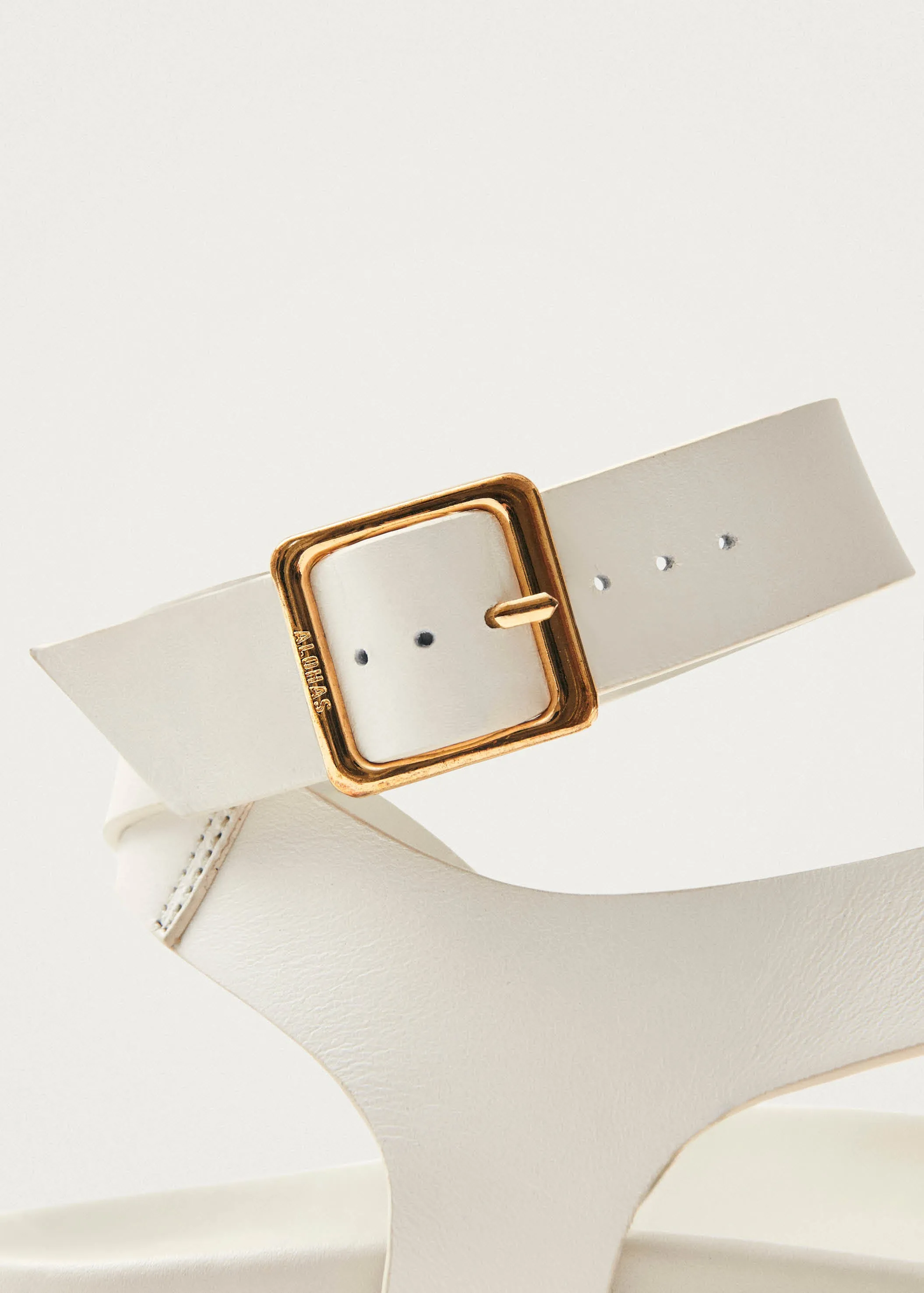 Myles White Leather Sandals