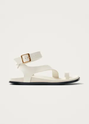 Myles White Leather Sandals