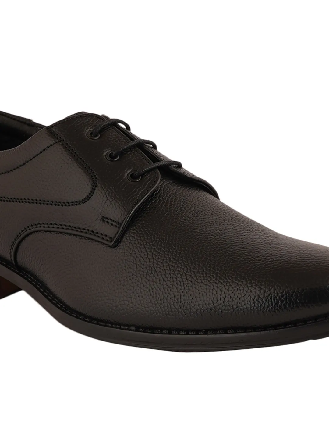 Pelle Albero Black Formal Lace Up Derby For Men